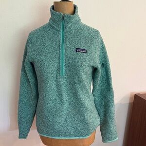 Patagonia sz S Better Sweater 1/2 zip Heathered Aqua Fleece great condition